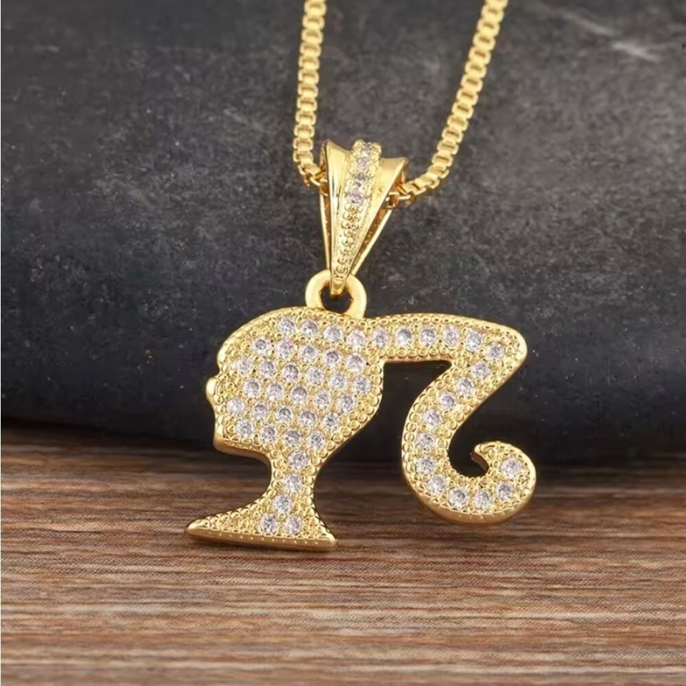 BARBIE Gold Bling Diamond Necklace